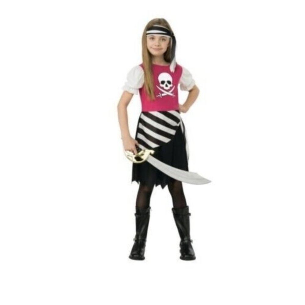Pirate Halloween Costume Girls Small 6-6X Dress Headscarf
